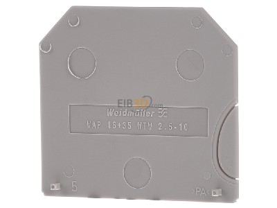 Back view Weidmller WAP 16+35 WTW 2.5-10 End/partition plate for terminal block 
