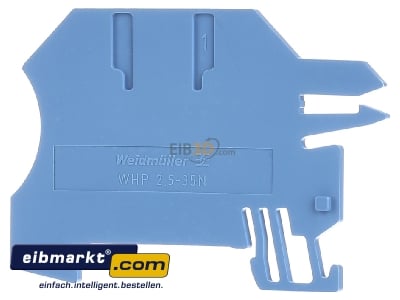 Back view Weidmller WHP 2.5-35N/10X3 BL End/partition plate for terminal block - 

