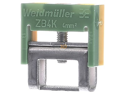 Front view Weidmller ZB 4K GE/GN Busbar terminal 4mm 
