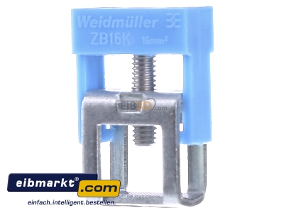 Front view Weidmller ZB 16K BL Busbar terminal 16mm - 
