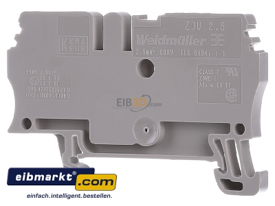 Ansicht hinten Weidmller ZDU 2.5 Durchgangsklemme beige 