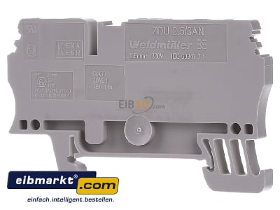 Ansicht hinten Weidmller ZDU 2.5/3AN Durchgangsklemme 2,5qmm beige 