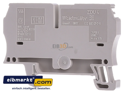 Ansicht hinten Weidmller ZDU 4 Durchgangsklemme 4qmm beige 
