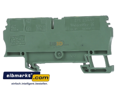 Ansicht hinten Weidmller ZPE 2.5/4AN Schutzleiterklemme 2,5qmm gn/ge 