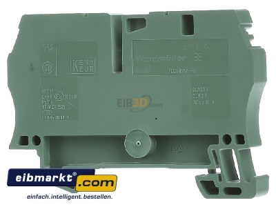 Back view Weidmller ZPE 6 Ground terminal block 1-p 8mm
