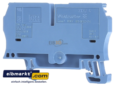Ansicht hinten Weidmller ZDU 4 BL Durchgangsklemme 4qmm blau 