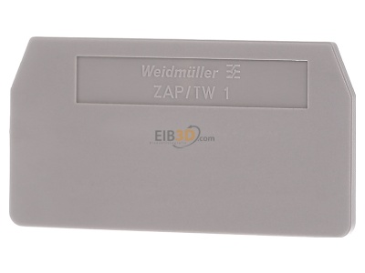 Frontansicht Weidmller ZAP/TW 1 Abschluplatte 59,5x2x30,5mm 