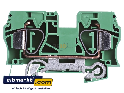 Front view Weidmller ZPE 16 Ground terminal block 1-p 12mm 
