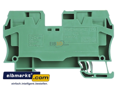 Back view Weidmller ZPE 16 Ground terminal block 1-p 12mm 
