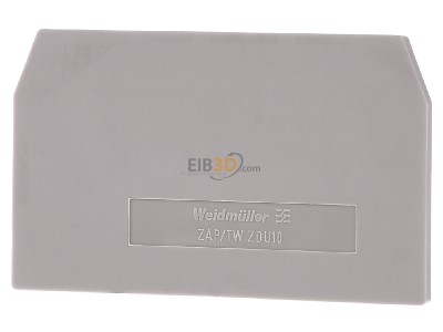 Front view Weidmller ZAP/TW ZDU10 End/partition plate for terminal block 
