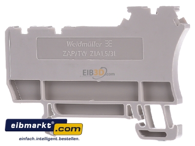 Back view Weidmller ZAP/TW ZIA1.5/3L End/partition plate for terminal block 
