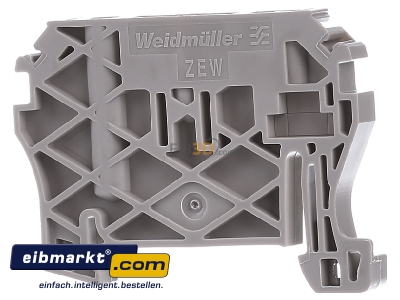 Front view Weidmller ZEW 35 End bracket for terminal block screwless
