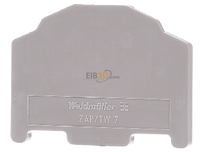 Front view Weidmller ZAP/TW7 End/partition plate for terminal block 
