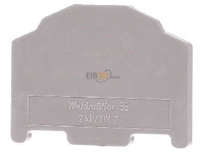 Front view Weidmller ZAP/TW7 End/partition plate for terminal block 
