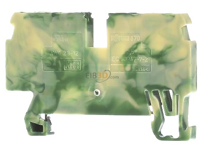 Ansicht hinten WAGO Kontakttechnik 870-837 Schutzleiterklemme 0,08-2,5/4qmm gn/ge 