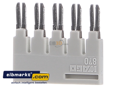 Front view WAGO Kontakttechnik 870-405 Cross-connector for terminal block 5-p
