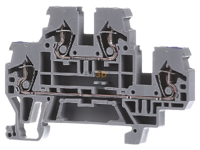 Frontansicht WAGO 870-502 Doppelstockklemme 0,08-2,5/4qmm gr N/L 