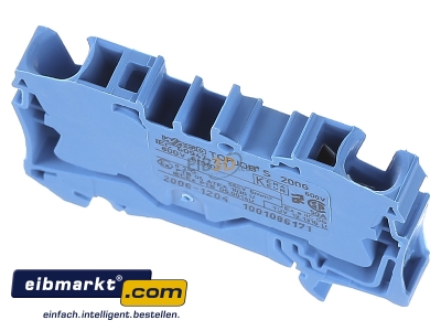 Ansicht oben hinten WAGO Kontakttechnik 2006-1204 Durchgangsklemme 0,5-6/10qmm blau, 2L 
