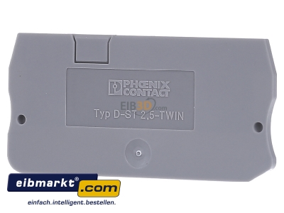 Front view Phoenix Contact D-ST 2,5-TWIN End/partition plate for terminal block
