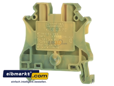 Back view Phoenix Contact UT 2,5-PE Ground terminal block 1-p 5,2mm - 
