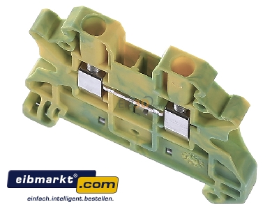 View up front Phoenix Contact UT 2,5-PE Ground terminal block 1-p 5,2mm - 
