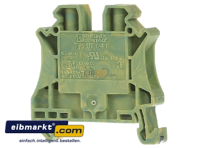 Back view Phoenix Contact UT 6-PE Ground terminal block 1-p 8,2mm - 
