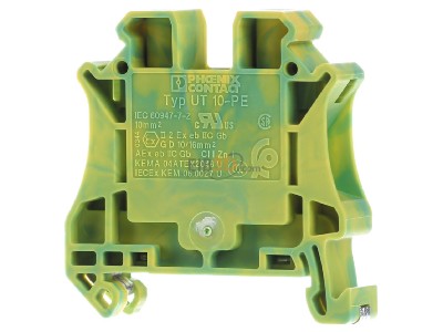 Back view Phoenix UT 10-PE Ground terminal block 1-p 10,2mm 
