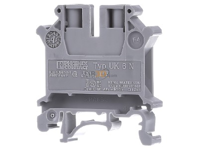 Back view Phoenix UK 6 N Feed-through terminal block 8,2mm 41A 
