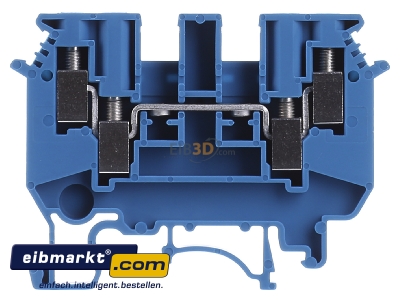 Front view Phoenix Contact UDK 4 BU Feed-through terminal block 6,2mm 32A 
