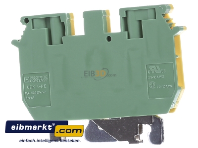 Back view Phoenix Contact UDK 4-PE Ground terminal block 1-p 5,2mm
