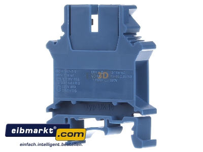 Back view Phoenix Contact UK 16 BU Feed-through terminal block 10,2mm 65A
