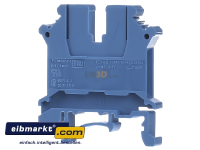 Back view Phoenix Contact UK  5 BU Feed-through terminal block 6,2mm 40A - UK 5 BU
