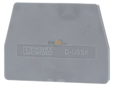 Front view Phoenix D-UGSK End/partition plate for terminal block 
