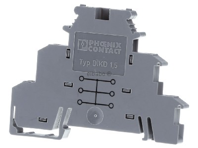 Front view Phoenix DIKD 1,5-PV Sensor/actuator terminal block 3-p 6,2mm 

