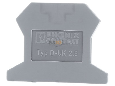 Front view Phoenix D-UK 2,5 End/partition plate for terminal block 
