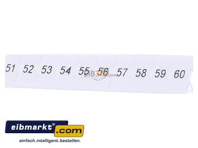 Front view Phoenix Contact ZB 5,lgs:51-60 Label for terminal block 5,2mm white
