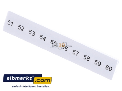 View up front Phoenix Contact ZB 5,lgs:51-60 Label for terminal block 5,2mm white
