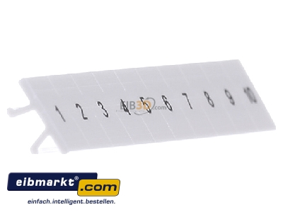 View on the left Phoenix Contact ZB 6,lgs:1-10 Label for terminal block 6,2mm white
