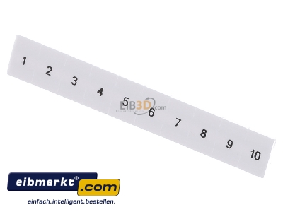 View up front Phoenix Contact ZB 6,lgs:1-10 Label for terminal block 6,2mm white
