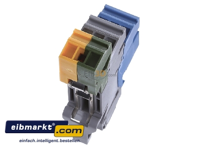 Top rear view ABB Stotz S&J D4/6 LNTP3 gn-ge Installation terminal block 17,8mm 30A
