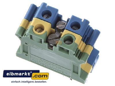 View up front Phoenix Contact UK 10 N-PE/N Ground terminal block 1-p 20,4mm 
