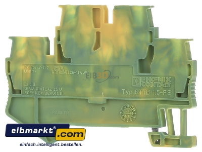 Back view Phoenix Contact STTB 1,5-PE Ground terminal block 2-p 4,2mm
