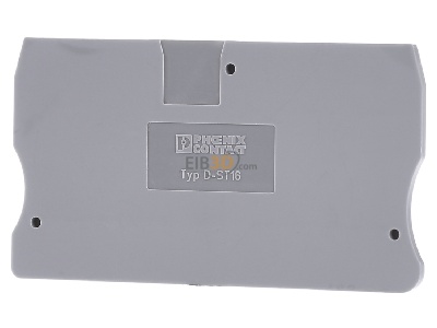 Front view Phoenix Contact D-ST 16 End/partition plate for terminal block 
