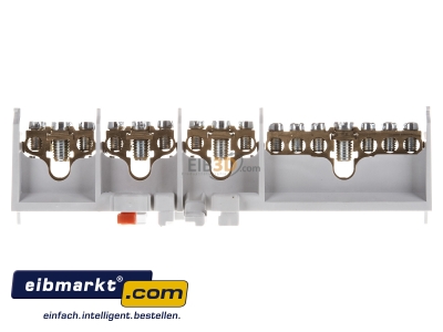 Front view Rail terminal bar 4-p screw clamp K66A Hager K66A
