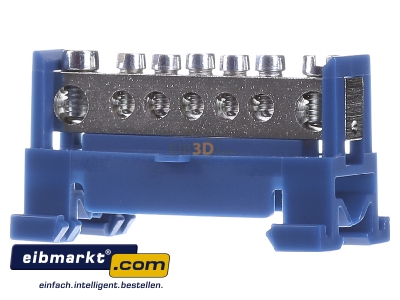 Front view Kleinhuis 651N/7 Rail terminal bar 1-p screw clamp
