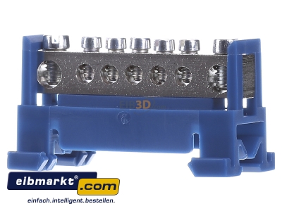 Back view Kleinhuis 651N/7 Rail terminal bar 1-p screw clamp
