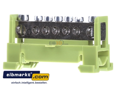 Front view Kleinhuis 651S/7 Rail terminal bar 1-p screw clamp - 
