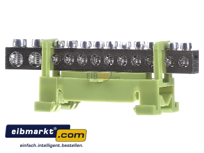 Front view Kleinhuis 651S/12 Rail terminal bar 1-p screw clamp - 
