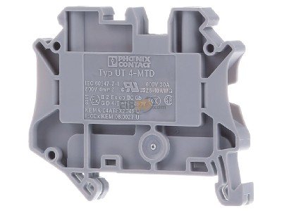 Ansicht hinten Phoenix UT 4-MTD Universalklemme 0,14-6qmm B=6,2mm gr 
