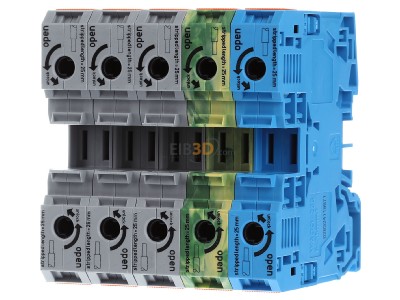 Front view WAGO 285-139 Terminal strip 5-p 16...35mm 
